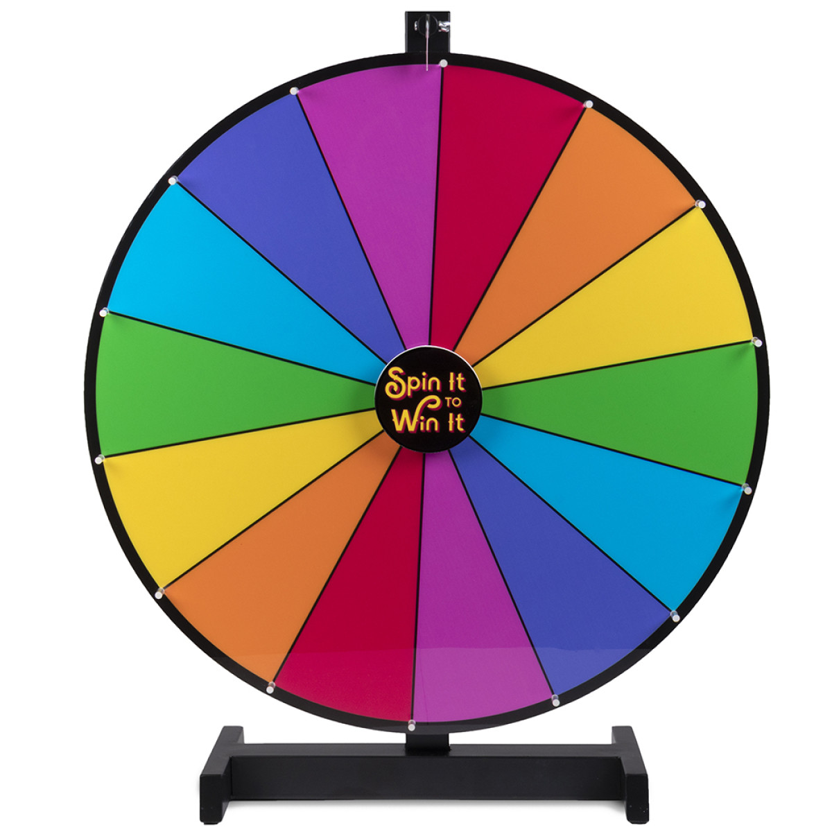 36 Inch Spin to Win Color Dry Erase Prize Wheel with 14 sections