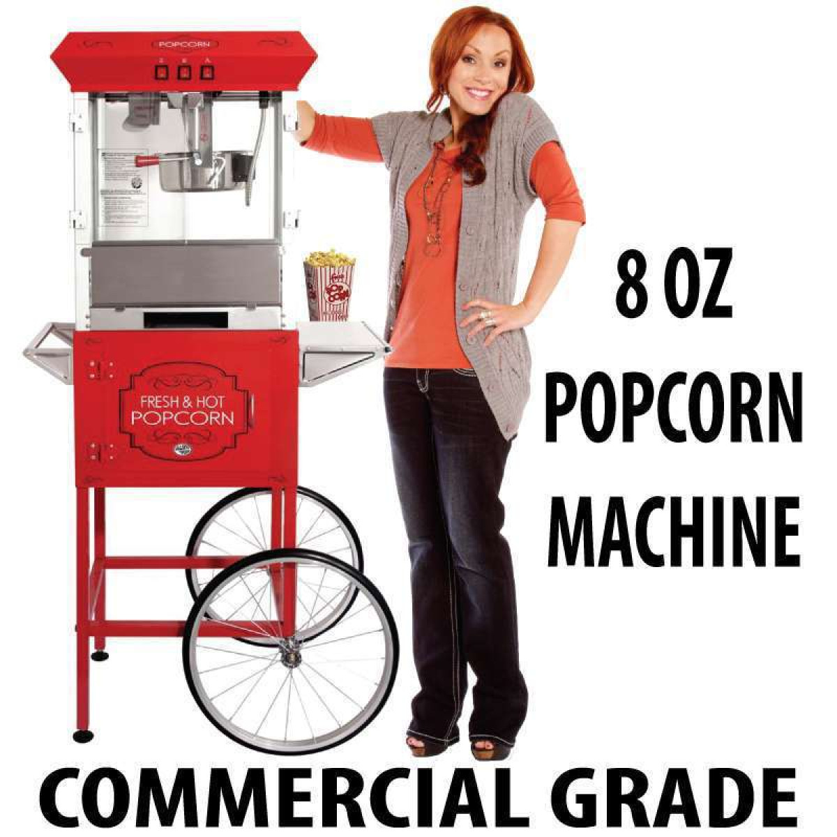 Popcorn maker top on wheels
