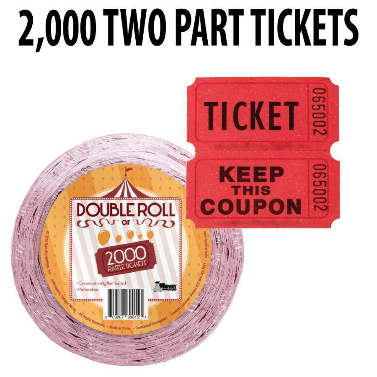 raffle tickets 2000 ct double roll tickets red tickets raffle