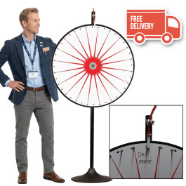 36 Inch Dry Erase White Prize Wheel  with Bonus Extension Base 