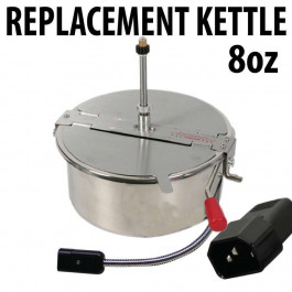 Popcorn Machine Kettle Replacement 8oz with Metal Cord - O Type cord