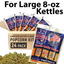 Premium America Theatre Quality Popcorn packs 8oz Case of 24