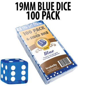 PACK OF 100 19mm Blue Dice 