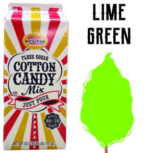 Cotton Candy Floss - Lime Green 3.25 Lbs carton 