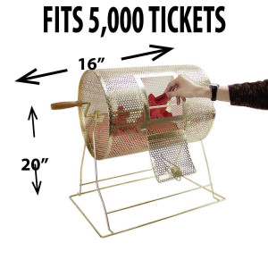 Raffle Drum BRASS MEDIUM Holds up to 5,000 Tickets