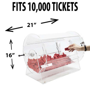 Raffle Drum ACRYLIC LARGE Holds up to 10,000 Tickets