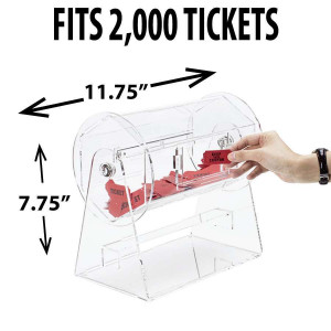 Raffle Drum ACRYLIC SMALL Holds up to 2,000 Tickets 