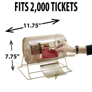 Raffle Drum BRASS SMALL Holds up to 2,000 Tickets