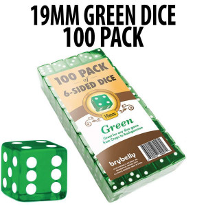 PACK OF 100 19mm Green Dice 