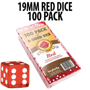 PACK OF 100 19mm Red Dice 