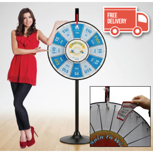 24 Inch Pocket Insert Custom Prize Wheel with Bonus Extension Base 