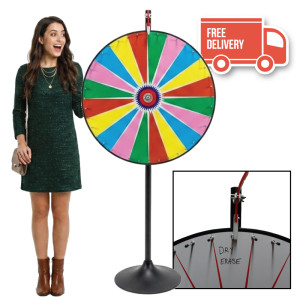 36 Inch Dry Erase Colour Prize Wheel with Bonus Extension Base