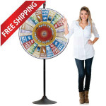 36 Inch Pocket Insert Customizable Prize Wheel with Bonus Extension Base 