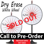 36 Inch Dry Erase White Prize Wheel  with Bonus Extension Base 