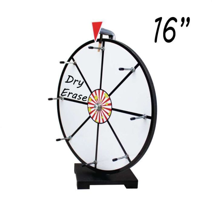 16 Inch Mini Dry Erase White Prize Wheel Entry Level 