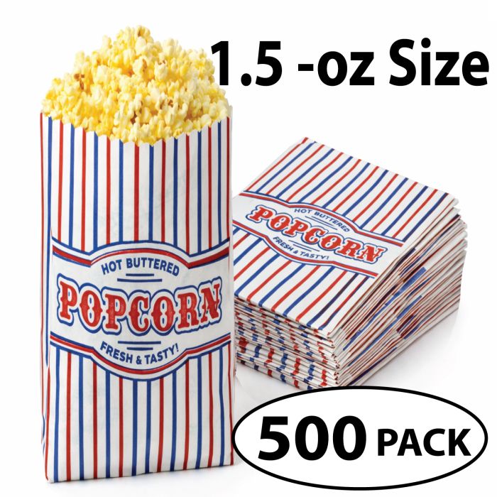 500 POPCORN BAGS 1.5 OZ