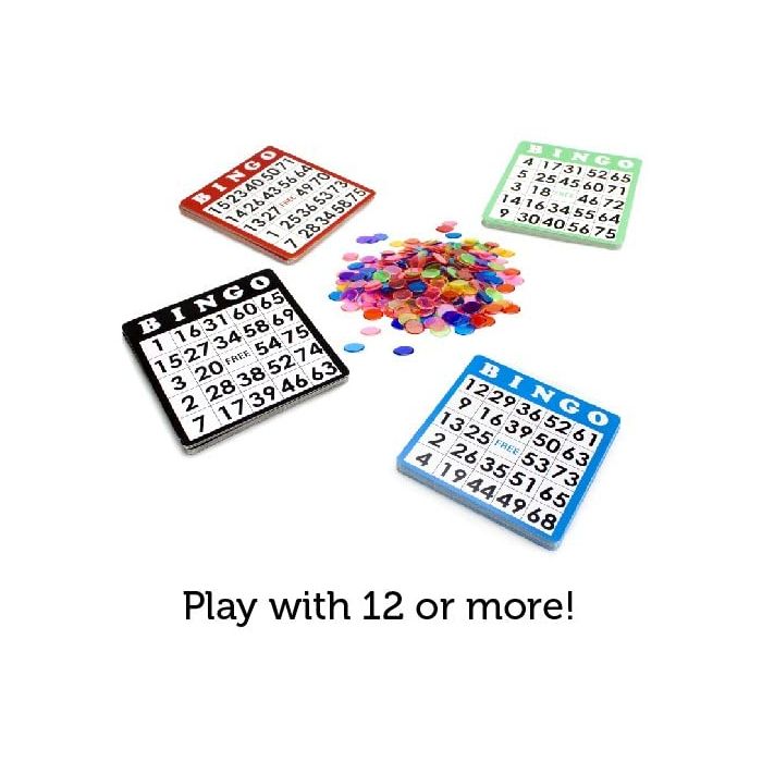 Bingo Game Set Deluxe JUMBO  9-Inch Bingo Game with Colored Balls, 500 Bingo Chips and 100 Bingo Cards