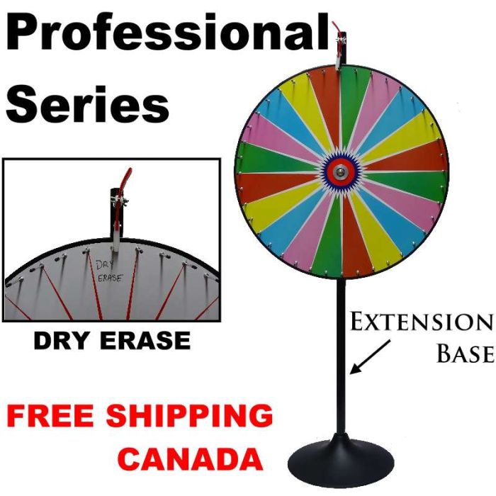 36 Inch Dry Erase Colour Prize Wheel  with Bonus Extension Base 