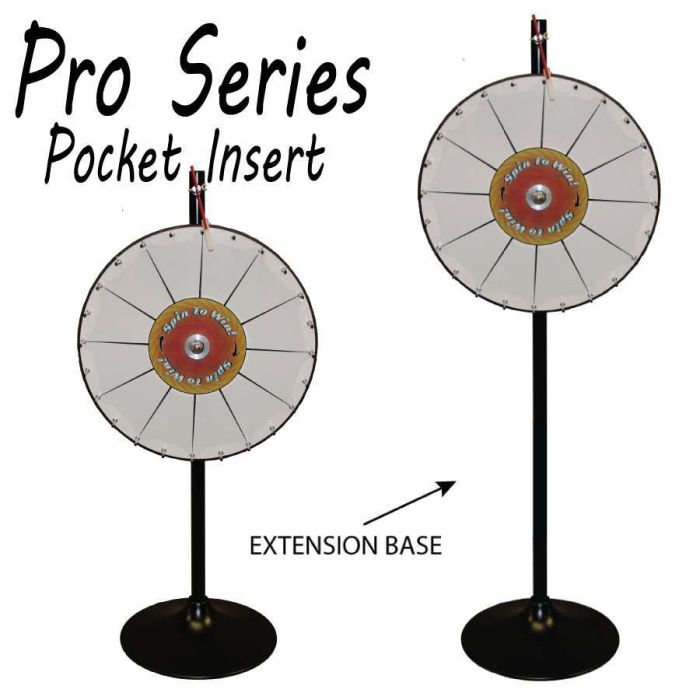 24 Inch Pocket Insert Custom Prize Wheel with Bonus Extension Base 