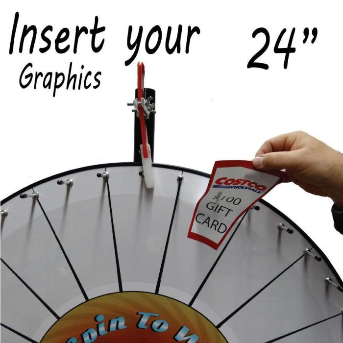 24 Inch Pocket Insert Custom Prize Wheel with Bonus Extension Base 
