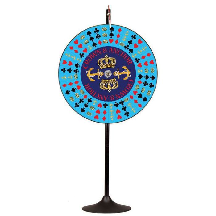 36 inch Crown & Anchor Prize Wheel with Extension Base & Layout