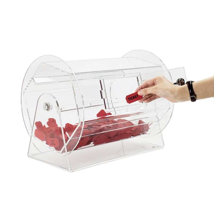 Raffle Drum ACRYLIC MEDIUM Holders up to 5,000 Tickets