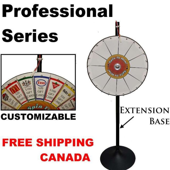 24 Inch Pocket Insert Custom Prize Wheel with Bonus Extension Base 