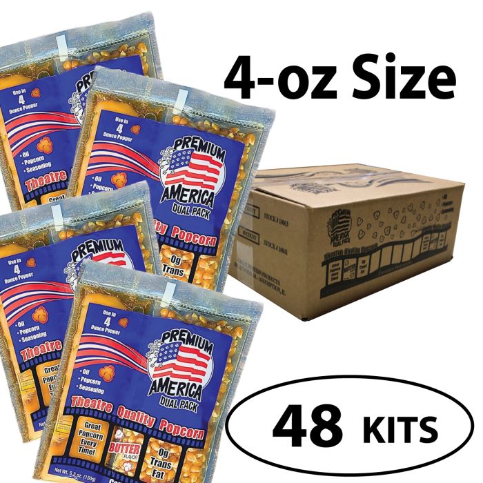 Premium America Theatre Quality Popcorn packs 4oz Case of 48