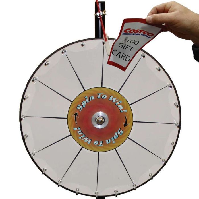 24 Inch Pocket Insert Custom Prize Wheel with Bonus Extension Base 