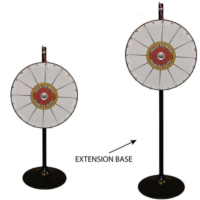 24 Inch Pocket Insert Custom Prize Wheel with Bonus Extension Base 