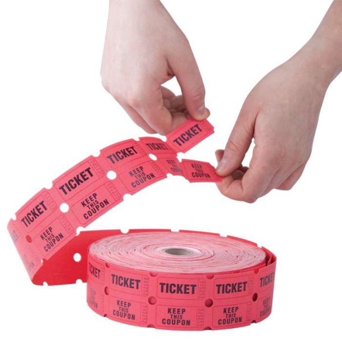 Raffle Tickets 2000 ct Double Roll Tickets - Red