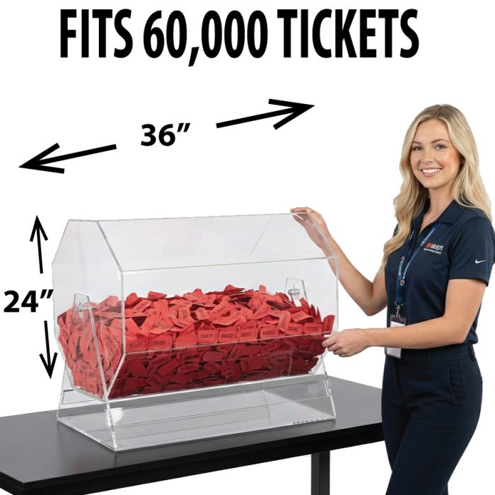 Raffle Drum ACRYLIC SUPER JUMBO Holds up to 60,000 Tickets