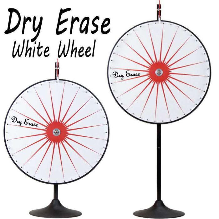 36 Inch Dry Erase White Prize Wheel  with Bonus Extension Base 