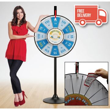 24 Inch Pocket Insert Custom Prize Wheel with Bonus Extension Base 