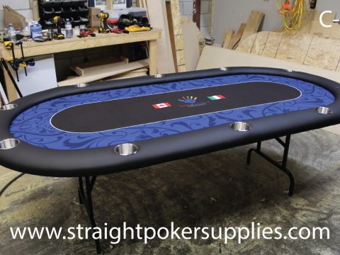 Custom poker table built by Straight Poker Supplies