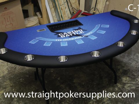 Custom poker table built by Straight Poker Supplies